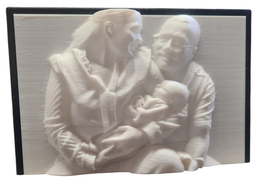 Kraamcadeau; 3D Print Reliëf Foto met lichtbakje